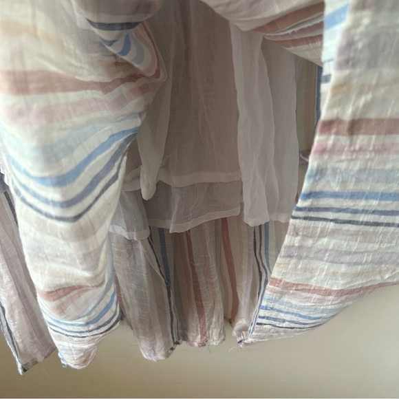 5 FOR $25 | Violet Skies 100% Cotton Stripe Tiered Ruffle Strap Midi Dress S - Picture 9 of 11